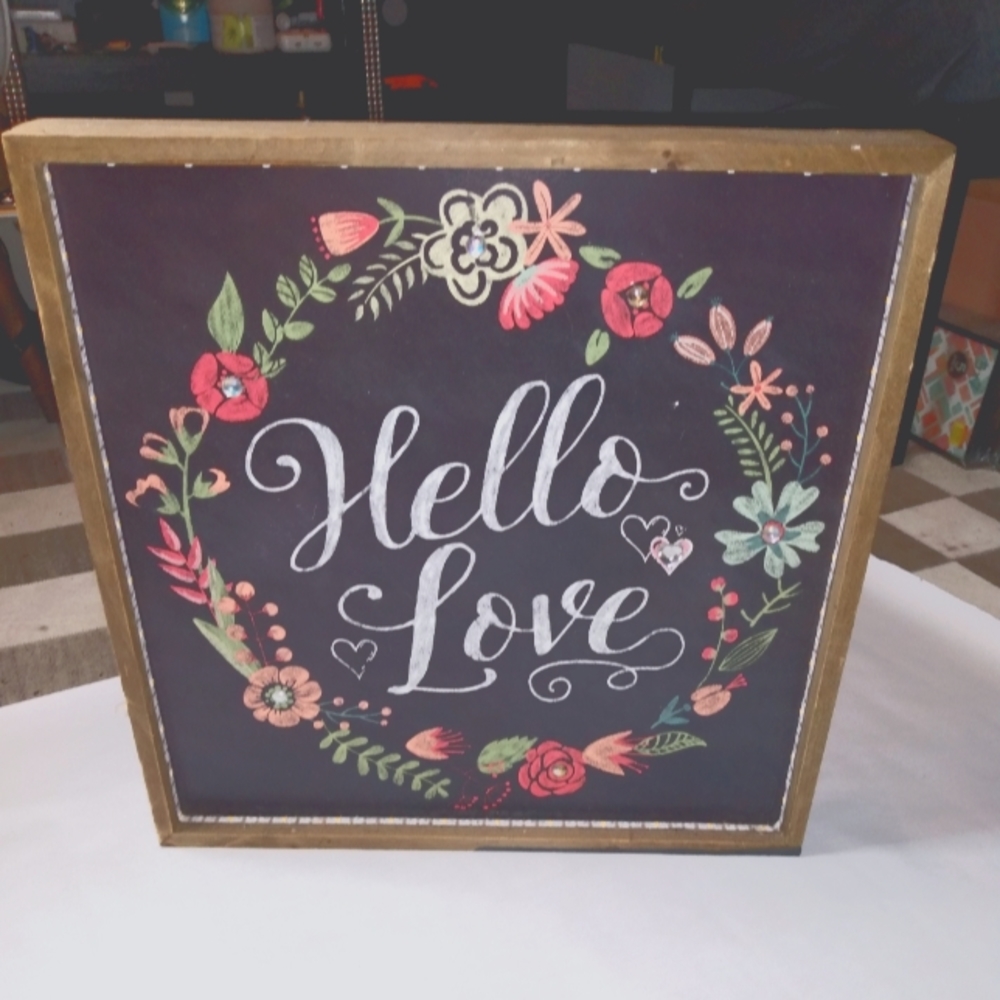 Hello Love shadow box decor